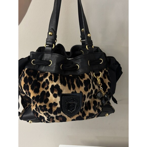 Vintage Juicy Couture Leopard Daydreamer Purse Bag with Double Bow Preowned - Picture 10 of 15